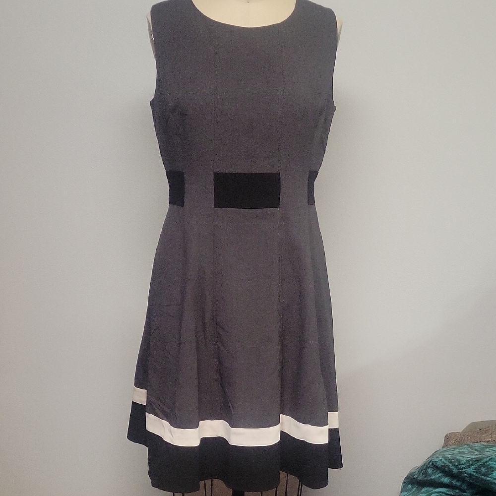 Calvin Klein Gray and Black Dress